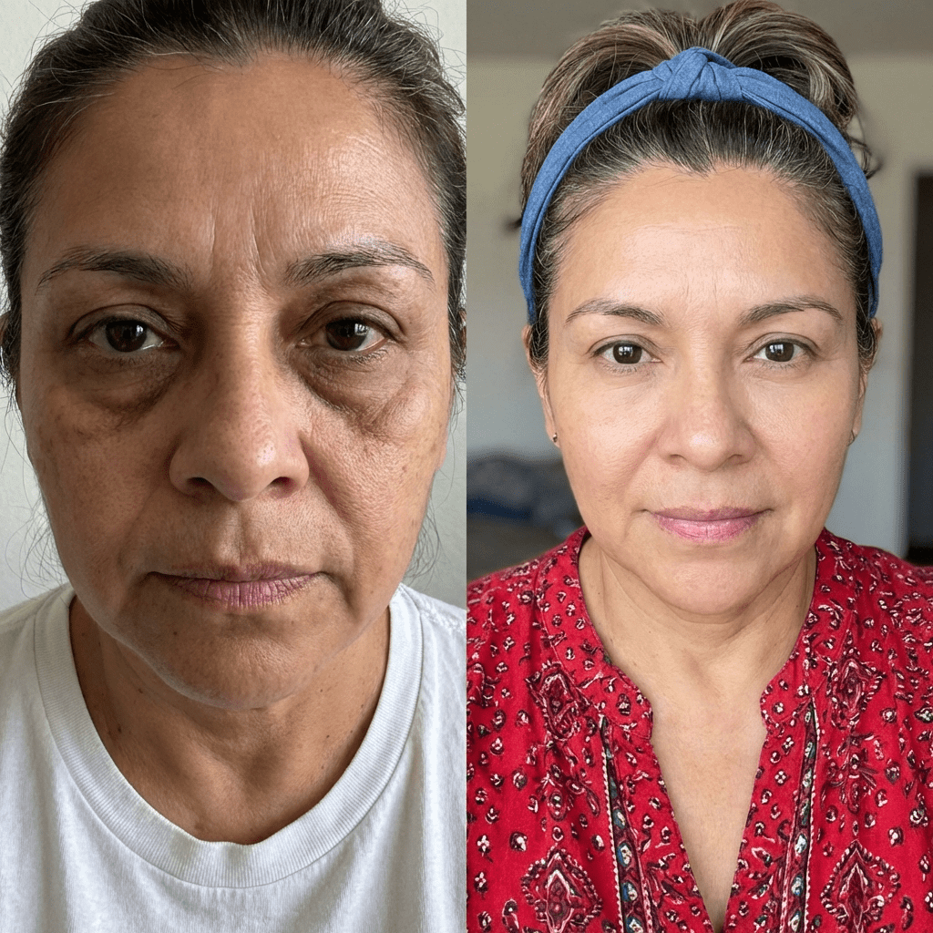 AuraEyes™ 2 en 1: Terapia de luz roja + EMS para reducir las bolsas bajo los ojos