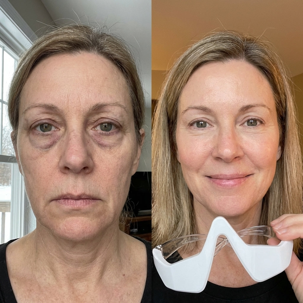 AuraEyes™ 2-in-1: Roodlichttherapie + EMS om wallen onder de ogen te verminderen